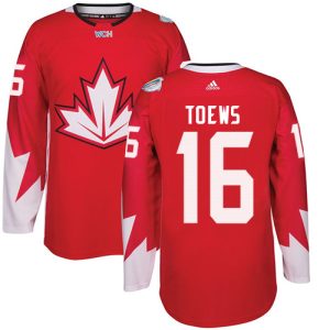 Team Canada #16 Jonathan Toews Authentic Rot Auswärts 2016 World Cup Hockey